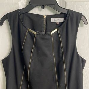 Calvin Klein Zipper Trim Black Sheath